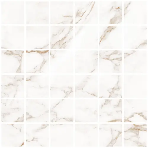 Blanc Statuario Gold Mosaic 55 Soft 30x30