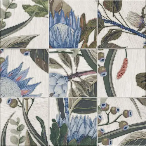 Bottega Decor Blue Leaves 20x20