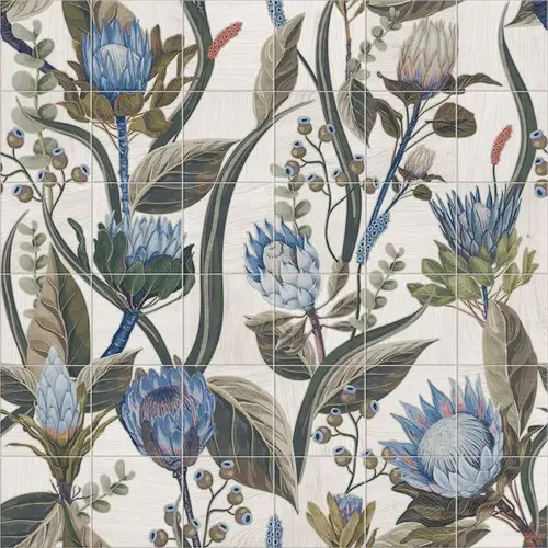 Mural Blue Leaves 20x20 (комп/36шт)