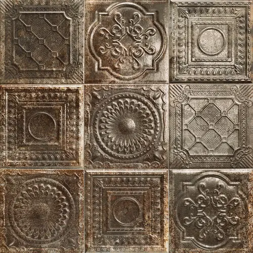 Mainzu Tin-Tile Rusty Nero 20x20