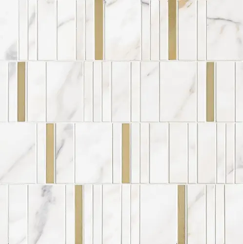 Мозаика Marazzi Allmarble Wall Golden White Mosaico Barcode Lux 40х40