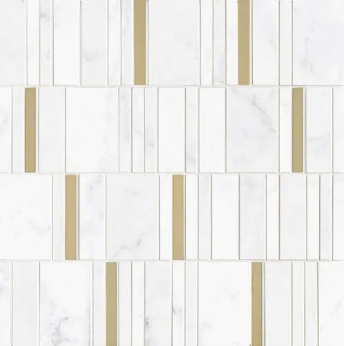 Allmarble Wall Altissimo Mosaico Barcode Lux 40X40 8мм