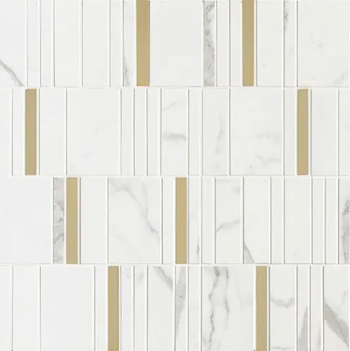 Allmarble Wall Statuario Mosaico Barcode Lux 40X40 8мм
