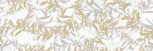Allmarble Wall Golden White Satin Decoro Foliage 80X120 8мм