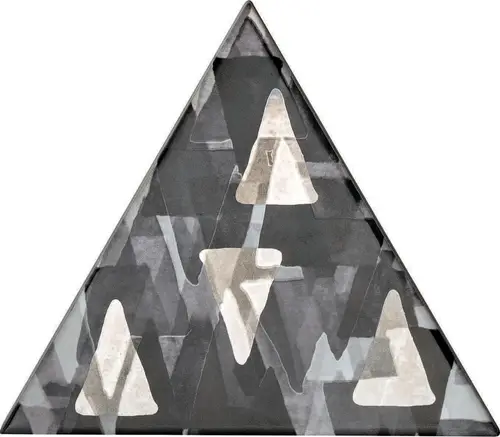 Petracers Triangolo Impressioni Platino Su Nero 17х17