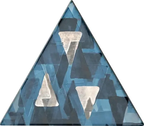 Petracers Triangolo Impressioni Platino Su Azzurro 17х17