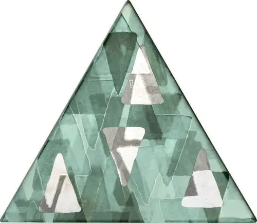 Petracers Triangolo Impressioni Platino Su Verde 17х17