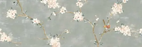 RA1X Mixed Verde Decoro Fiori di Pesco B Rett. 40x120