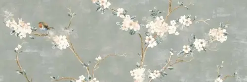 RA1N Mixed Verde Decoro Fiori di Pesco A Rett. 40x120