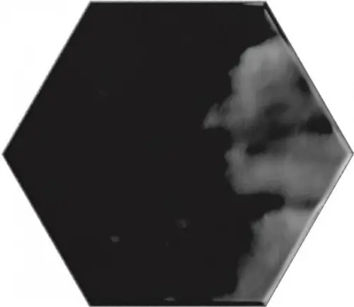 Ribesalbes Geometry Hex Black Glossy 15x17,3