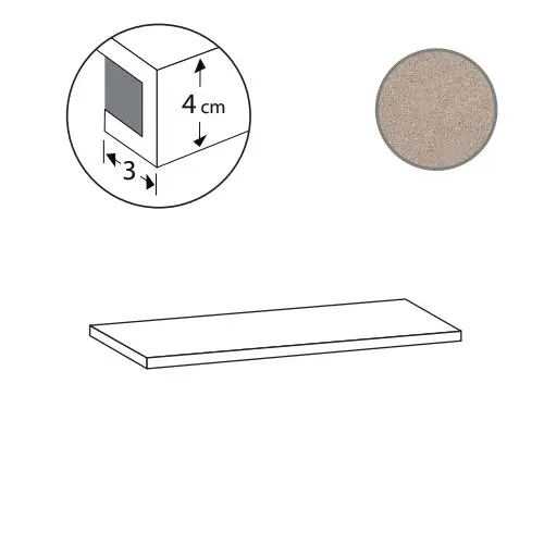 Ступень Silkystone Ang. Gradone Sx Taupe 33x120 матовая