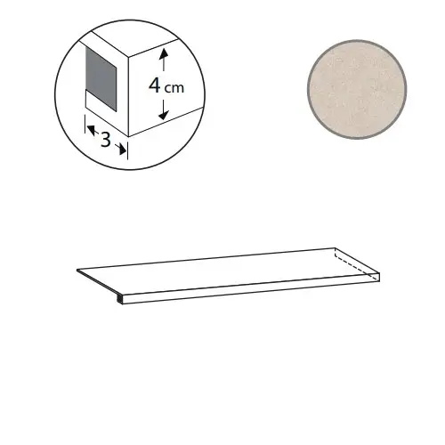 Ступень Silkystone Ang. Gradone Dx Taupe 33x120 матовая