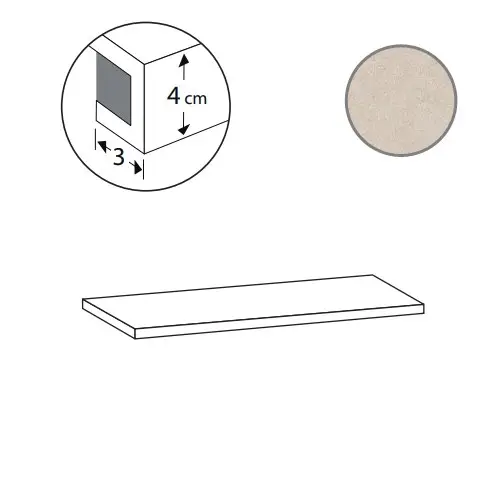 Ступень Silkystone Ang. Gradone Sx Sand 33x120 матовая