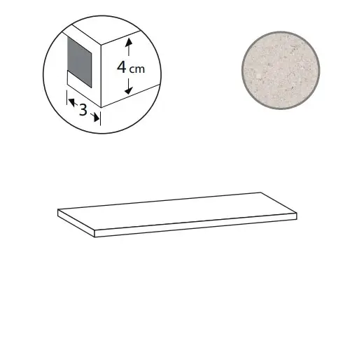 Ступень Silkystone Ang. Gradone Sx Greige 33x120 матовая