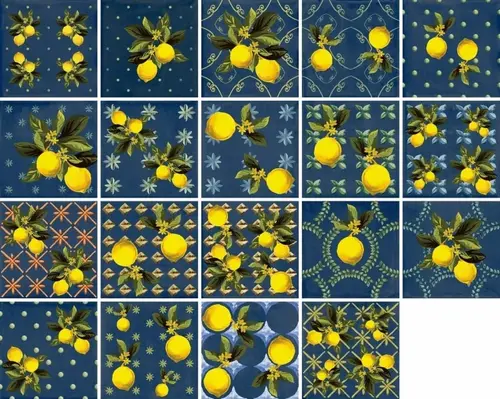 Декоративный элемент Vita Giardino Blu Mix Luc 20x20 полированный