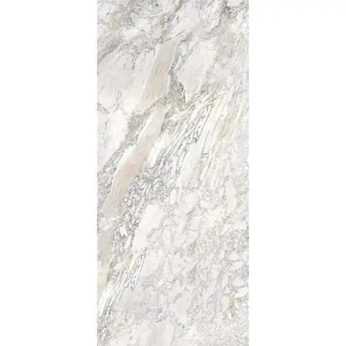 Керамический слэб С0005883 Domino Ash - B Elegance Polished 120х280 слоновая кость полированный под камень