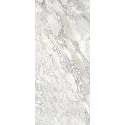 Керамический слэб С0005885 Domino Ash - A Elegance Polished 120х280 слоновая кость полированный под камень