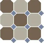 Topcer Octagon new 4429+01 OCT11-B Coffe Brown 29 Beige 01 Octagon/Blue Cobalt 11 Dots 30x30