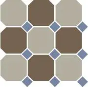 Topcer Octagon new 4401+29 OCT11-A Beige 01 Coffe Brown 29 Octagon/Blue Cobalt 11 Dots 30x30