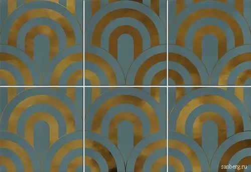 Vives Takada Turquesa Oro 23x33,5