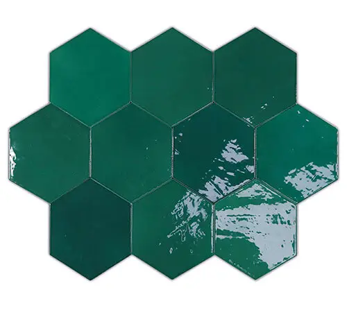 WOW Zellige Hexa Emerald Mix 10,8x12,4